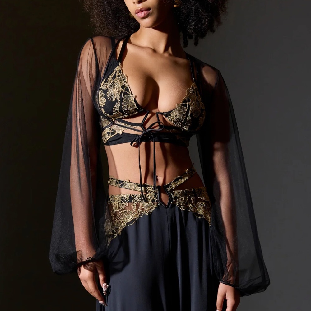 Sheer Black Sleeves Top
